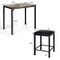 Costway 3 PCS Counter Height Dining Set Faux Marble Table 2 Chairs Kitchen Bar Furniture